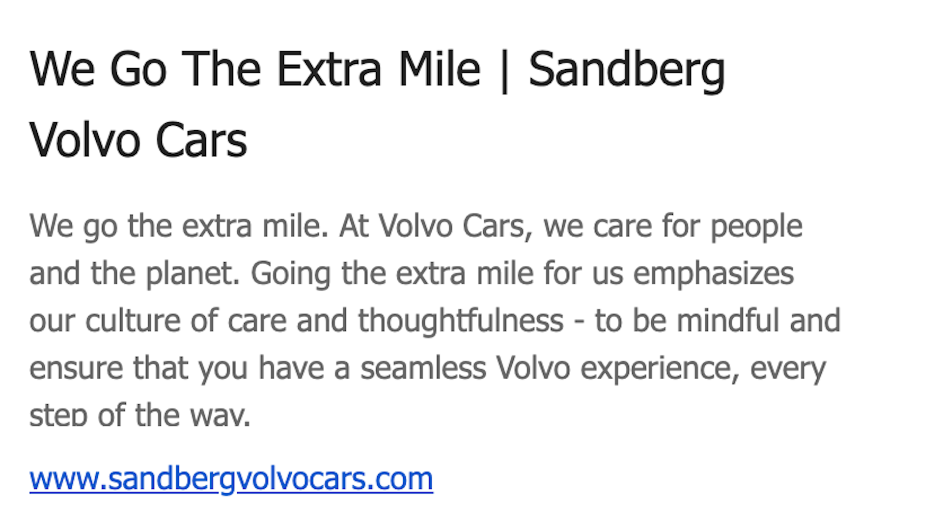 Sandberg Northwest Volvo
