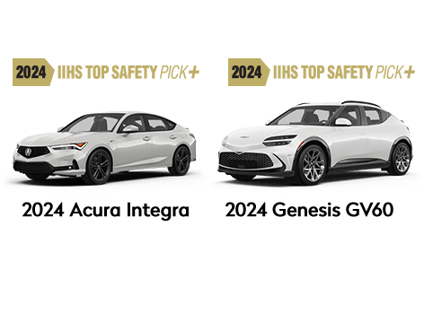 Two of the 2024 IIHS Top Safety Picks, Acura Integra and Genesis GV60